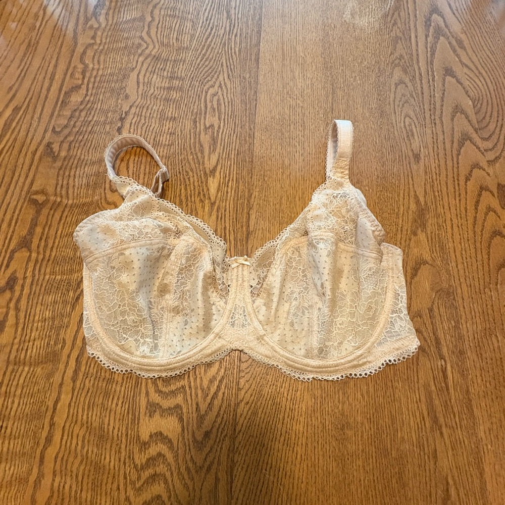 Panache Beige Lace Underwire Bra 32H DDDDD EUC
